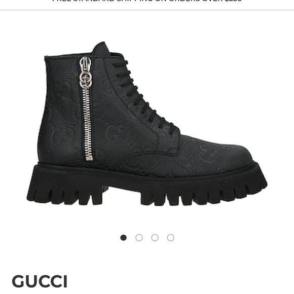 Gucci Black Leather Ankle Boots - Picture 1 of 7